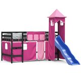  The Living Store Otroški pograd s stolpom roza 80x200 cm trdna borovina - Otroški Pograd, (21453958) | Shoptok.si