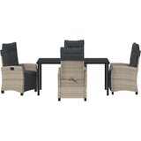 vidaXL Set od 5 kom vrtnih stolica svjetlosiva poli ratan | shoptok.hr