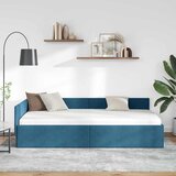  Kutni okvir kreveta s uzglavljem Plava 80 cm x 200 cm Baršun | shoptok.hr