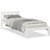 Maison Chic Daljši Posteljni okvir - Enojna postelja - Postelja za odrasle brez vzmetnice bel 90x220 cm borovina, (21695583) | Shoptok.si