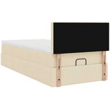 vidaXL Otomanska postelja z vzmetnico krem 100x200 cm blago | Shoptok.si