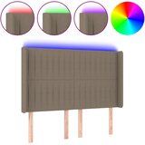  LED uzglavlje smeđesivo 147 x 16 x 118/128 cm od tkanine | Eponuda.ba