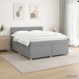  Boxspring krevet s madracem Svjetlosiva 160 x 200 cm Tkanina - Svjetlosiva 160 x 200 cm Dizajn linija | shoptok.hr