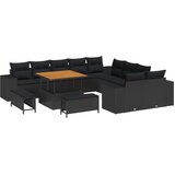  Sjedeća garnitura za vrt 13 kom. Crna poliratan 331 x 289 x 85 cm | Shoptok.si
