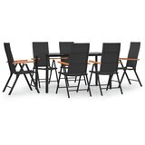  7-dijelni vrtni blagovaonski set od poliratana crno-smeđi | Eponuda.com