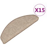  Prostirke za stepenice 15 kom 65x21x4 cm svijetlosmeđe poluokrugle velike | shoptok.hr
