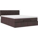 vidaXL Otomanski posteljni okvir z vzmetnico rjav 140x200 cm blago | Shoptok.si
