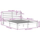  Okvir za krevet s uzglavljem 160 x 200 cm od masivne borovine | shoptok.hr