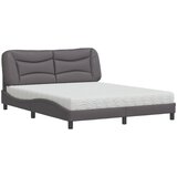 Krevet s madracem Hvar sivi 160 x 200 cm od umjetne kože | shoptok.hr