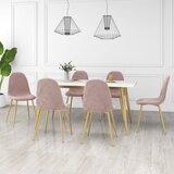 The Living Store jedilni stoli 6 kosov roza žamet - Jedilni Stol, (21663042) | Shoptok.si