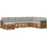  Set vanjskih sofa 6 kom. Prirodna i svjetlosiva | shoptok.hr