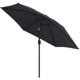  Zunanji senčnik z LED lučkami in jeklenim drogom 300 cm črn, (20692858) | Shoptok.si