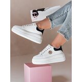 DStreet Sneakersy damskie na platformie KITNOT biało-czarne | Shoptok.si