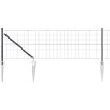 vidaXL Evropska ograja z 7 spike stebri 0.6x10 m Cinkano jeklo Sivo | Shoptok.si