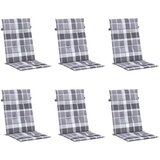  Jastuci za stolice 6 kom sivi karirani 120x50x3 cm od tkanine | Eponuda.ba