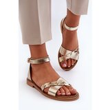 Kesi Zazoo Women's Flat Leather Sandals, Gold | shoptok.hr