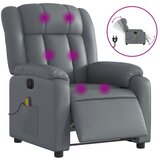  The Living Store Električni masažni naslanjač sivo umetno usnje - Električni Masažni Stol, (21501866) | Shoptok.si