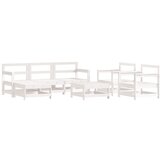 Maison Chic Seti vrtnega pohištva - Vrtna garnitura - Vrtni pohištvo set 7-delna bela trdna borovina, (21804862) | Shoptok.si