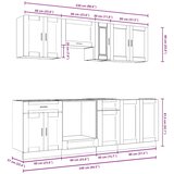  8-dijelni set kuhinjskih ormarića "Porto" dimljeni hrast, inženjersko drvo | shoptok.hr