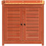 vidaXL Miza za sajenje s policami rjava 82,5x50x86,5 cm trdna borovina | Shoptok.si
