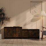 Maison Chic TV omarica - TV stojalo - Televizijska omarica dimljeni hrast 146,5x35x50 cm iverna plošča, (21699192) | Shoptok.si