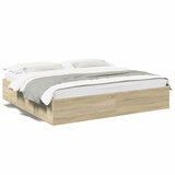 vidaXL Okvir za krevet boja hrasta 200x200 cm od konstruiranog drva Cijene