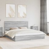 Krevet s od storage Siva Sonoma 200 x 200 cm Konstruirano drvo | Eponuda.com