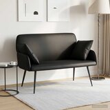  Dvosjed s metalnim nogama 2-sjedalo Crna Umjetna koža | shoptok.hr
