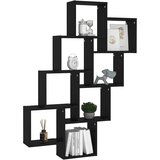  Kockaste zidne police crne 90 x 15 x 119 cm konstruirano drvo | Eponuda.com