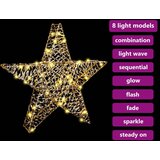 vidaXL 3D zvezda med 50 LED Toplo bela 55 x 52.5 x 9 cm PET | Shoptok.si