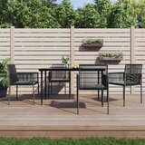  Vrtne stolice s jastucima 4 kom crne 54x60,5x83,5 cm poliratan | shoptok.hr