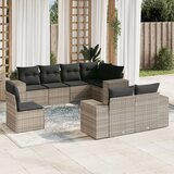 vidaXL 8-dijelni set vrtnih sofa od poliratana s jastucima svjetlosivi | shoptok.hr