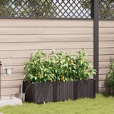 vidaXL Vrtna saksija Temno rjava Plastični ratan 120 x 40 x 37,5 cm Cene