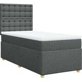 vidaXL Box spring postelja z vzmetnico temno siva 100x200 cm blago | Shoptok.si