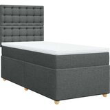 vidaXL Krevet s oprugama i madracem tamnosivi 100 x 200 cm od tkanine | shoptok.hr