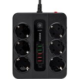 INF eu type-c 6-smerni razdelilnik s 5 vrati usb black, (21685552) Cene