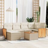 vidaXL 7-dijelni set vrtnih sofa od poliratana s jastucima bež | shoptok.hr