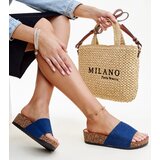 Gemre Navy flip-flops on cork wedge Naifene | Shoptok.si