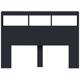 vidaXL Omarica za vzglavje postelje LED črna 140x17x102 cm | Shoptok.si
