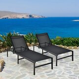 Vrt Zunanji ležalnik, nastavljiv, dim. 64 x 198 x 67 - 103 cm, črne barve | Shoptok.si
