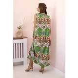Kesi Włoski Women's cotton dress with flared hem green | shoptok.hr