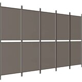  Sobna pregrada s 5 panela Antracit 250 x 200 cm od tkanine | shoptok.hr