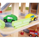 ECO TOYS drvena garaža sa stazom i liftom + automobili | ePonuda.com