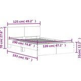  Okvir kreveta s uzglavljem bijeli 120 x 190 cm | shoptok.hr