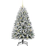 vidaXL Umestno božično drevo Zelena in Bela 150 cm PVC in kovina | Shoptok.si