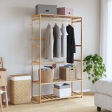  Stalak za odjeću s policama 110x40x175 cm od bambusa | shoptok.hr