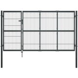 vidaXL Vrtna vrata s stebrički jeklo 350x140 cm antracitna | Shoptok.si