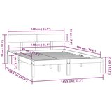  Okvir za krevet od masivne borovine bijeli 140 x 190 cm | shoptok.hr