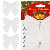  Set Božićnih mašni 11 × 11 cm - Bijele (3 komada) | shoptok.hr
