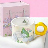  cvetlični lonček z žličko 280 ml + darilna škatla-rumena - home warming - dan žena - birma Cene